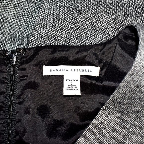 Banana Republic Wool-blend Grey Tweed Lined Career Stretch Sheath Dress - Picture 8 of 9